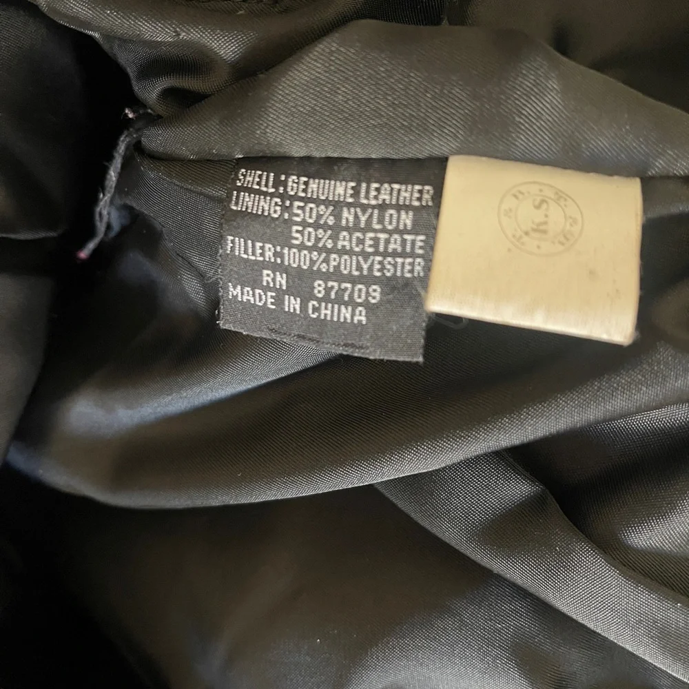 Women's Black Leather Jacket - Picture 3 of 5